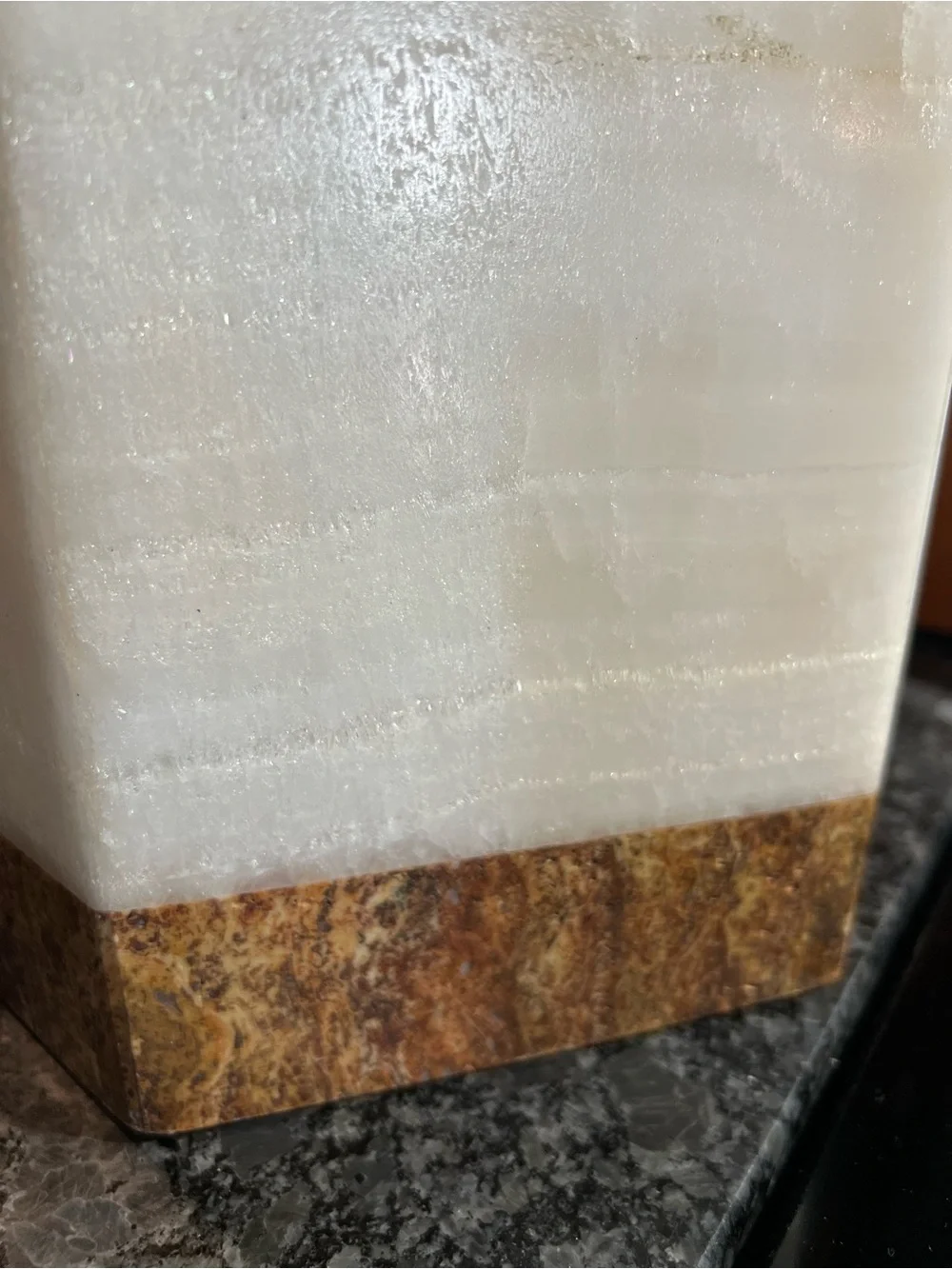 Large Vintage Waterstone White Onyx Candle Holder / Vase Handcrafted in Mexico